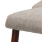 Mid Century Modern Fabric Armless Dining Chairs, Set of 2, Wheat and Dark