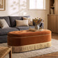Melinda 48.5" Oval Tufted Bullion Fringe Storage Bench