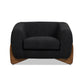 Alpine 44" Sherpa Arm Chair, Ebony