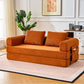 Convertible Sleeper Sofa Bed with Cylindrical Pillow - Orange