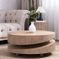 Modern Round Wood Coffee Table – 31.3"