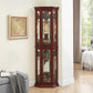 Corner Curio Cabinet with Lights and Adjustable Tempered Glass Shelves
