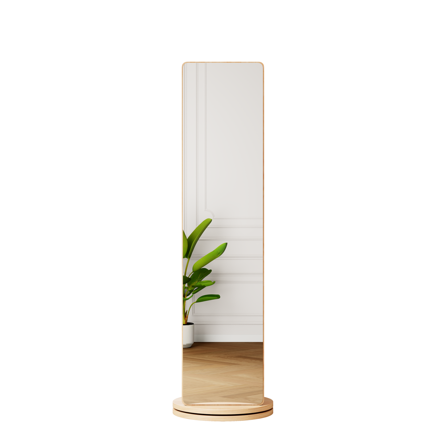 Multifunctional 360° Rotating Full Length Mirror with Coat Rack