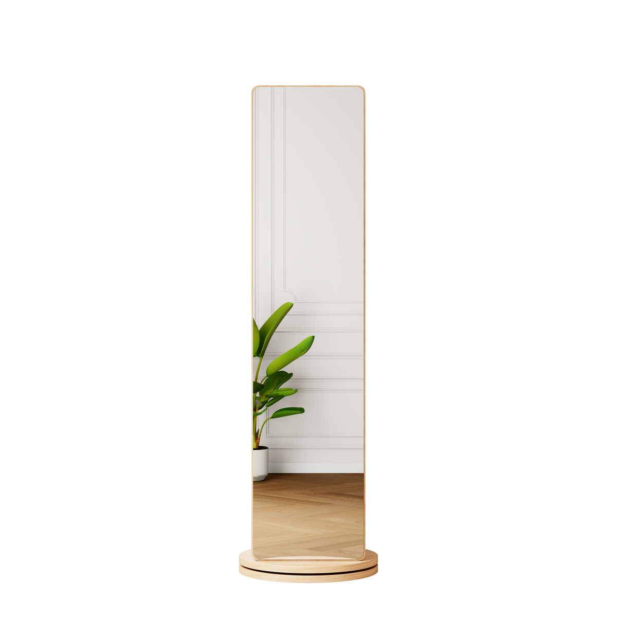 360° Rotating Multifunctional Full Length Mirror with Hook Storage Rack