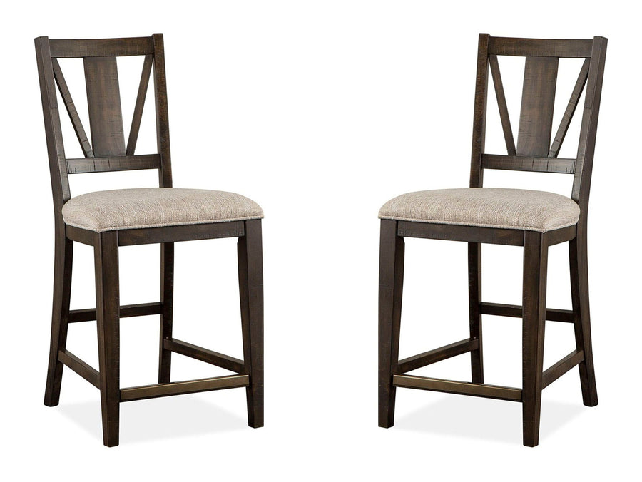 Westley Falls - Counter Chair With Upholstered Seat (Set of 2) - Graphite