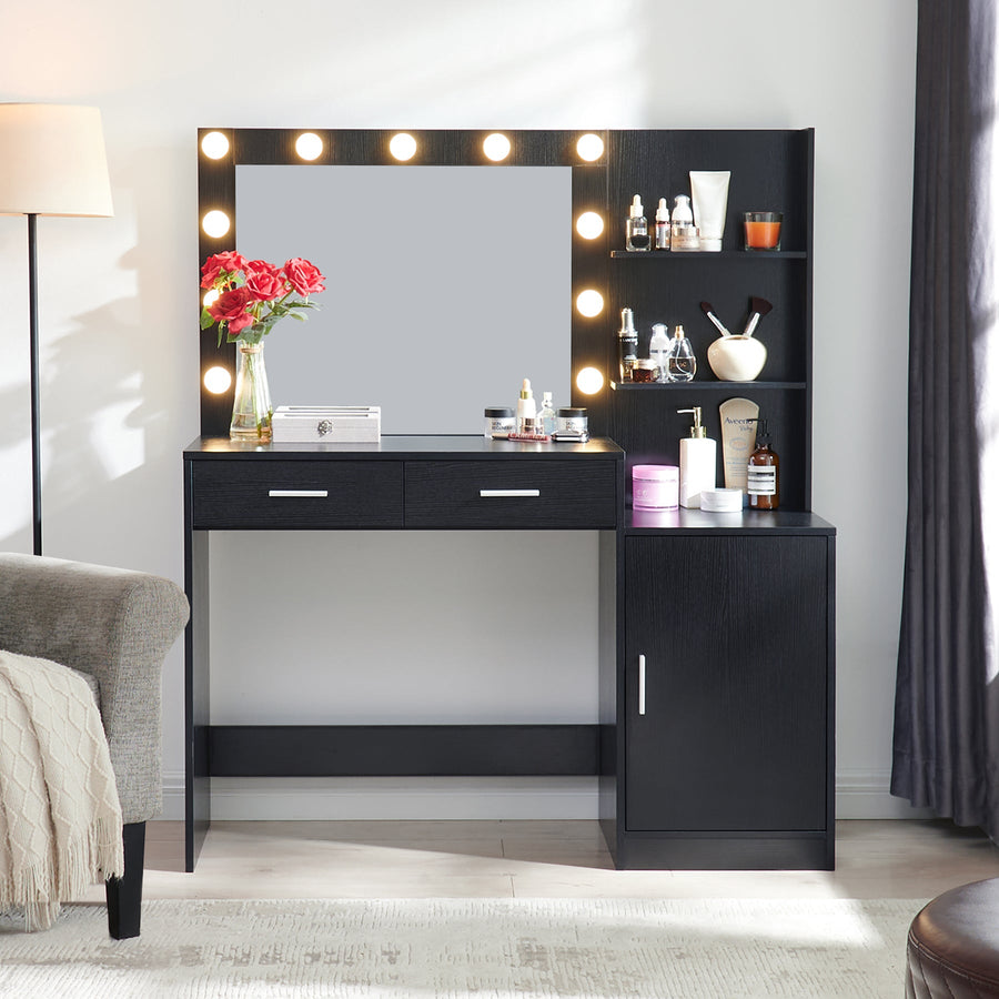 Vanity Desk with Mirror and Lights