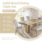 TOPMAX Farmhouse 76.0inch Extendable Wood Dining Table Set for 6