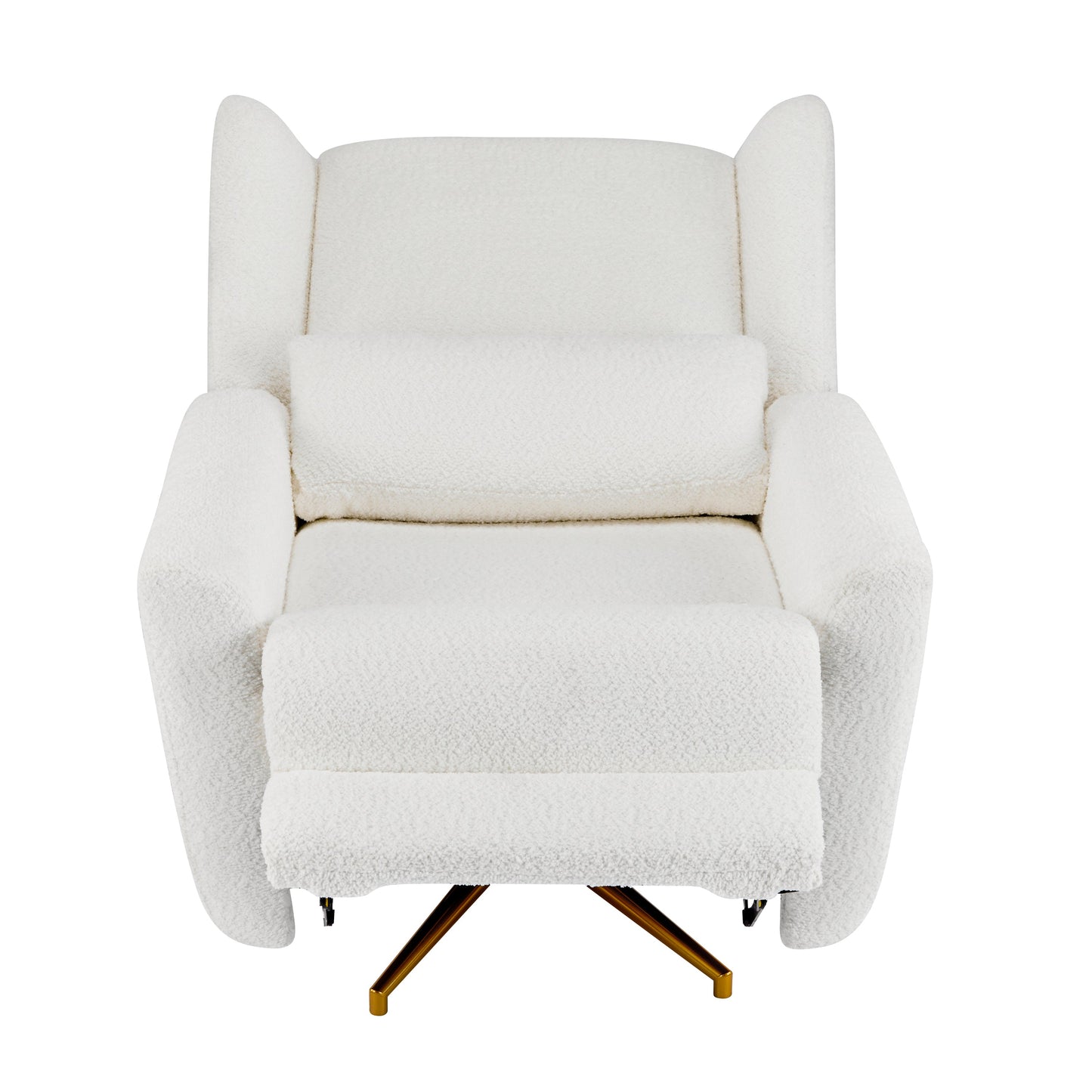Power Recliner Chair Swivel, Boucle Upholstered