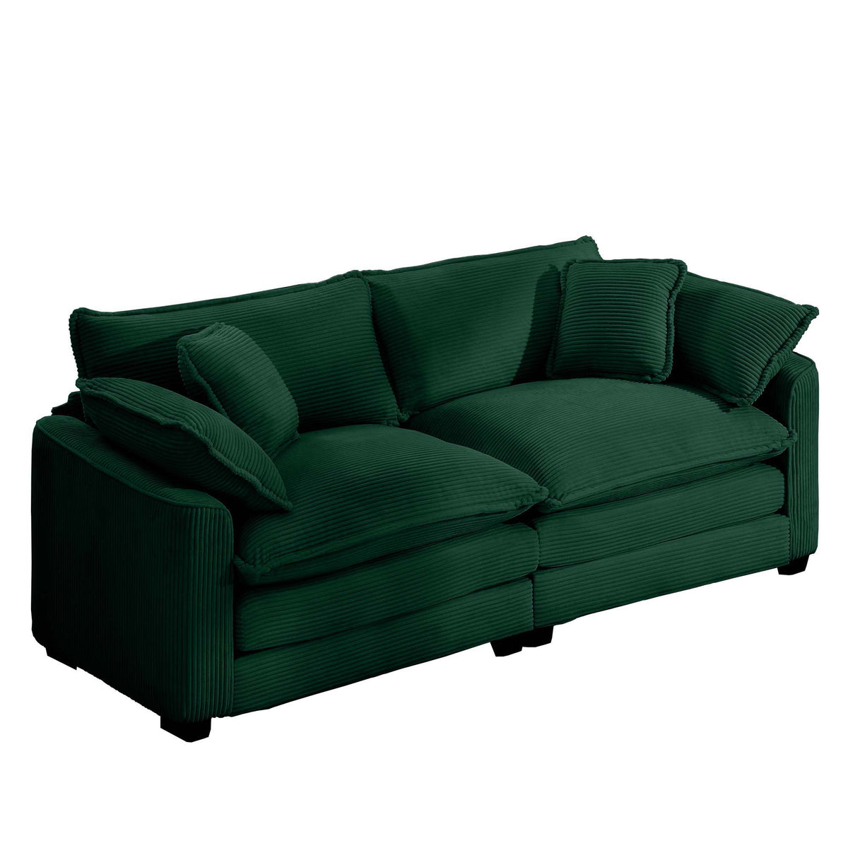 Modern 2 Seater With 4 Pillows, Upholstered Deep Seating Loveseat - view 12