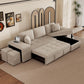 Modern L-Shape 3 Seat Reversible Sectional Couch, Pull Out Sleeper Sofa With Storage Chaise And 2 Stools For - view 5