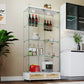 Modern Glass Display Cabinet with Large Drawers