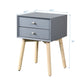 Mid-Century Modern Side Table with 2 Drawers