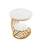19.68" Modern Round End Table with 2-Tier Storage