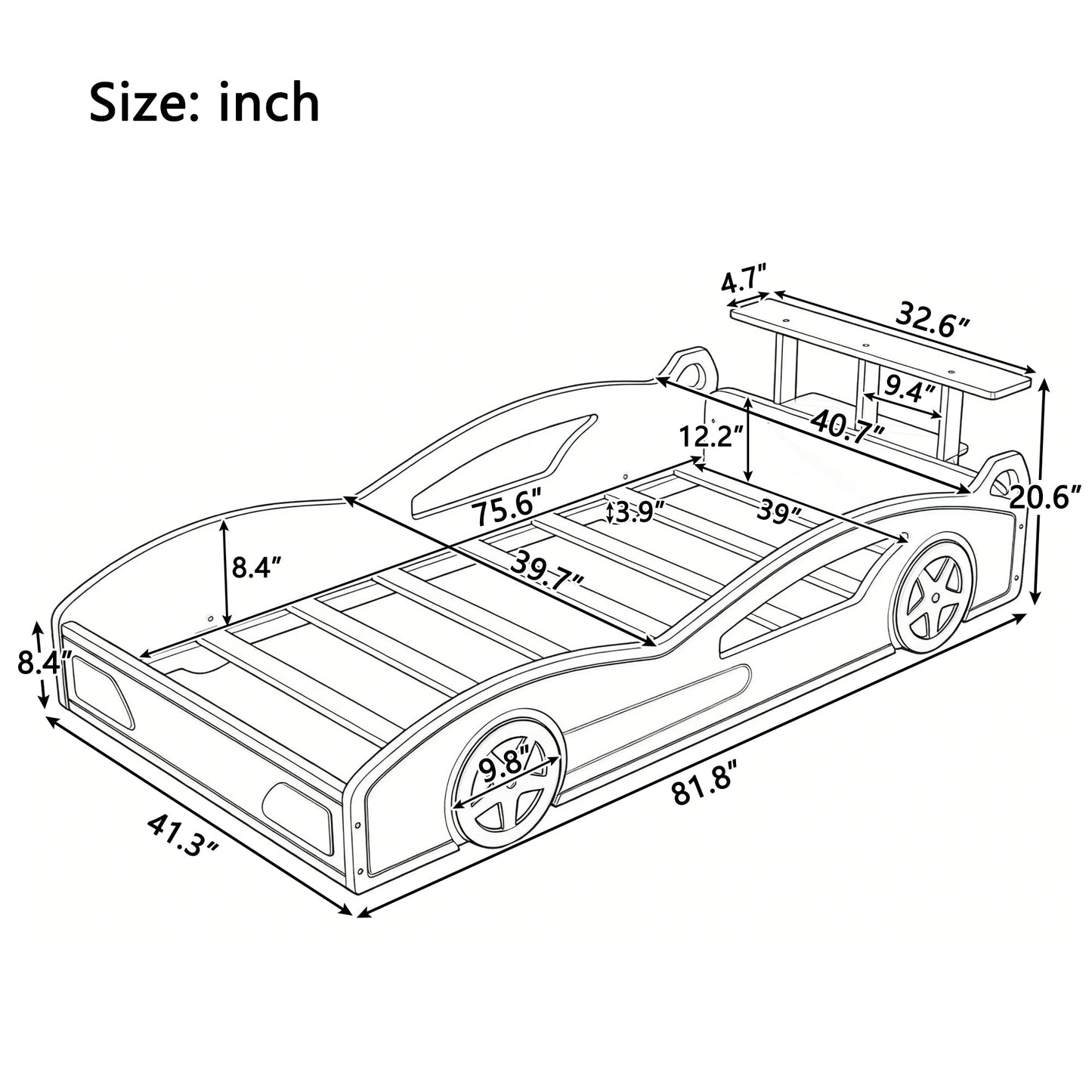 Wooden Race Car Bed