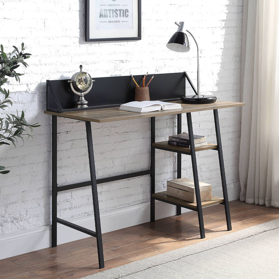 Garima - Writing Desk - Rustic Oak & Black