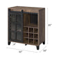 Treju - Wine Cabinet - Obscure Glass, Rustic Oak & Black
