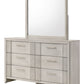1pc Contemporary 6-Drawer Storage Dresser Mist