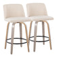 26" Contemporary Fixed Height Counter Stool with Swivel