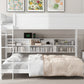 Queen Over Queen Bunk Bed with Storage Cabinets and USB Ports