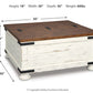 Wystfield - Cocktail Table with Storage - White / Brown