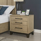 Brown 3-Drawer Nightstand With USB