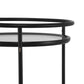 Modern Round Bar Cart with Tempered Glass Shelves
