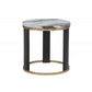 Round End Table For Living Room - Gold / Brown