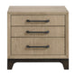 Brown 3-Drawer Nightstand With USB