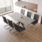 Modern Extendable Dining Table Set For 6 - 8 - Black / Gray - view 4