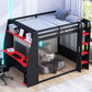 Full Size Wooden Gaming Bunk Bed with Desk and Storage