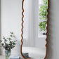 Oversized Wooden Floor Mirror with Unique Design