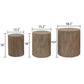 Set of 3 Rounded Wood Coffee Tables