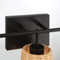 Moonlit Three Lights Wall Sconce with Rattan Shade