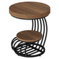 19.68" Round Vintage End Table with 2-Tier Storage