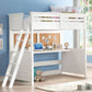 Lacey - Twin Loft Bed With Desk - White