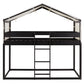 Twin Over Twin Wood Bunk Bed with Tent in Espresso