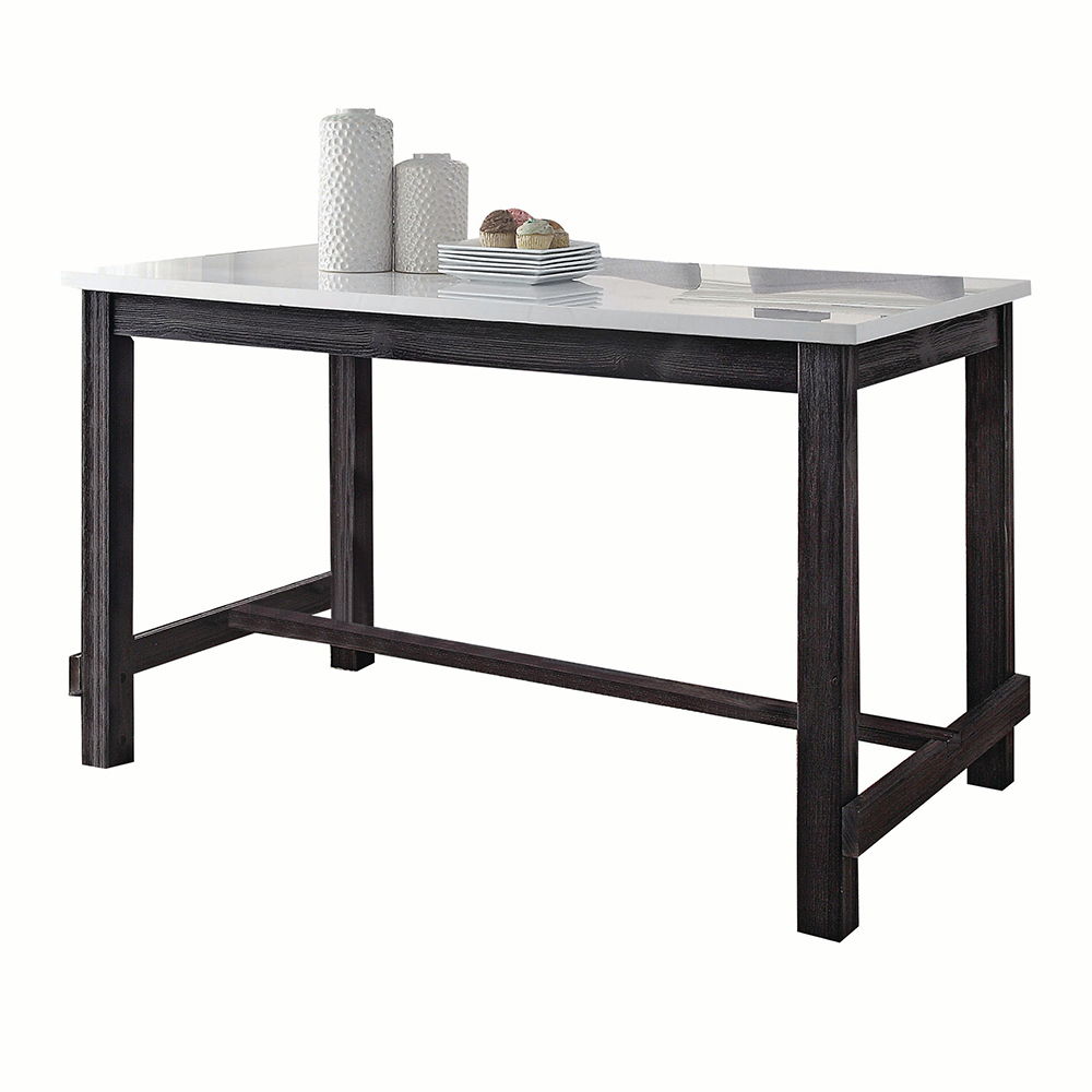 Yelena - Counter Height Table With Marble Top - Marble Top & Weathered Espresso