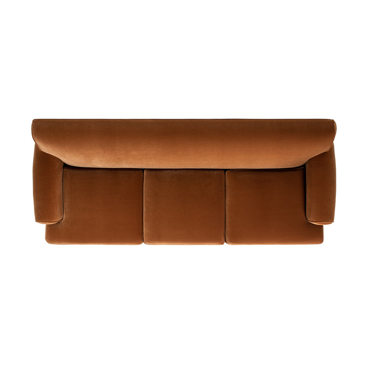 Alana Lawson Three-Cushion Tight Back Sofa, Burnt