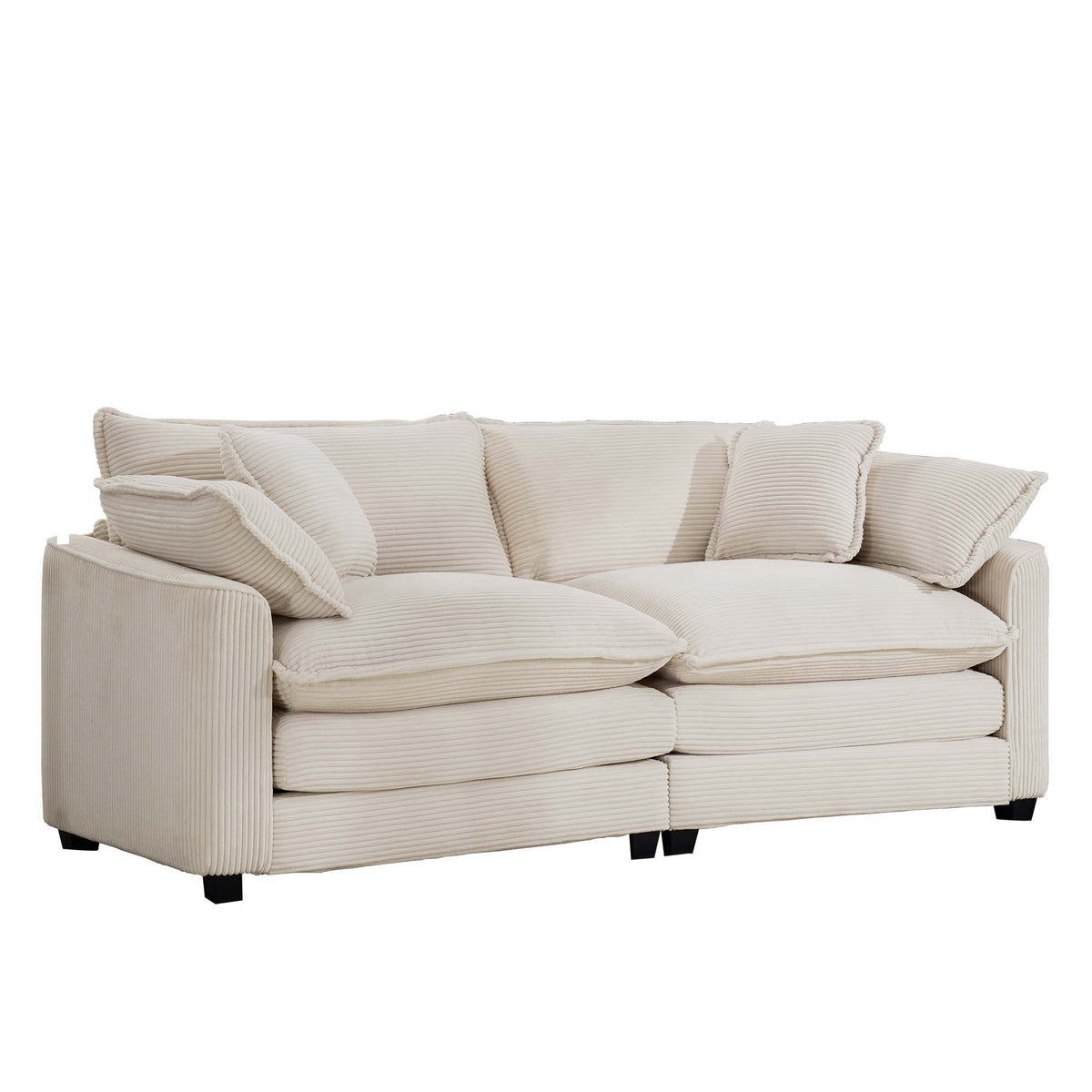 Modern 2 Seater With 4 Pillows, Upholstered Deep Seating Loveseat - view 13