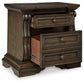 Maylee - Three Drawer Night Stand - Dark Brown