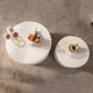 White Scalloped Round Coffee Table Set