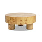 Nebula 35.5' Round Pillar Leg Coffee Table Warm Natural Brown Burl Wood