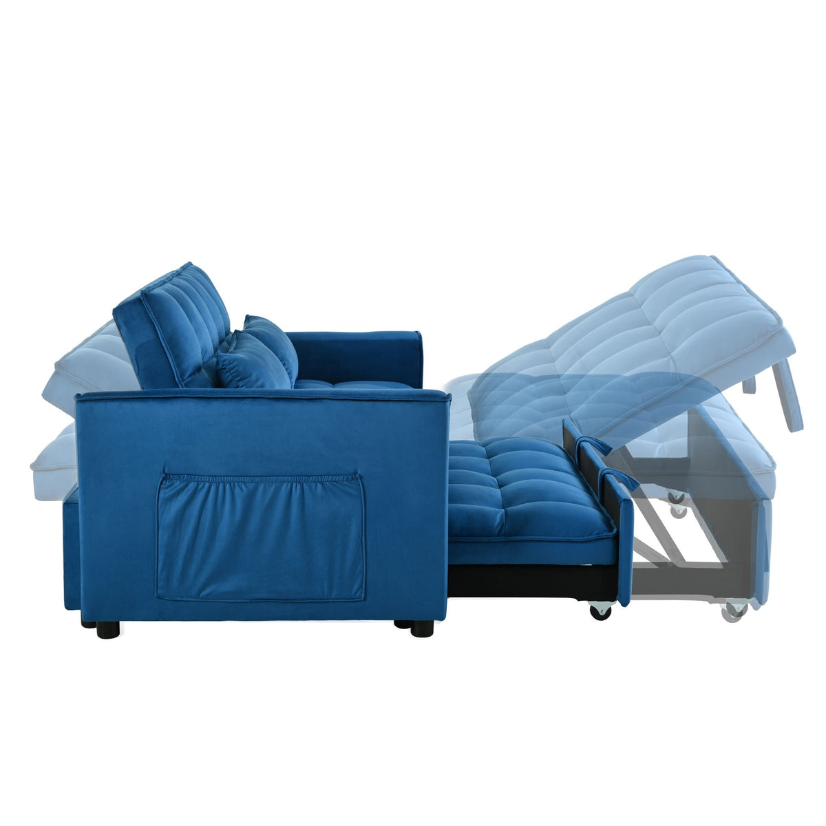 3 In 1 Pull Out Couch Convertible Sofa Bed With Reclining Backrest - view 6