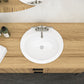 20"x18" White Ceramic Oval Drop In Bathroom Sink