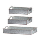 Set of 3 Decorative Galvanized Trays