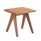 Natural Wood Armchair and Matching Square End Table, 2-Piece Living Room Set