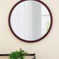 Circle Wall Mirror With Wooden Frame for Living Room