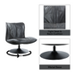Piotr Black Leather Accent Chair