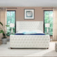 Brooklyn King Tufted Panel Bed Headboard and Footboard Set, Antique