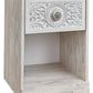 Paxberry - One Drawer Night Stand - Open Cubby - Whitewash
